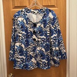 Cato Woman black, white and blue dress button up jacket